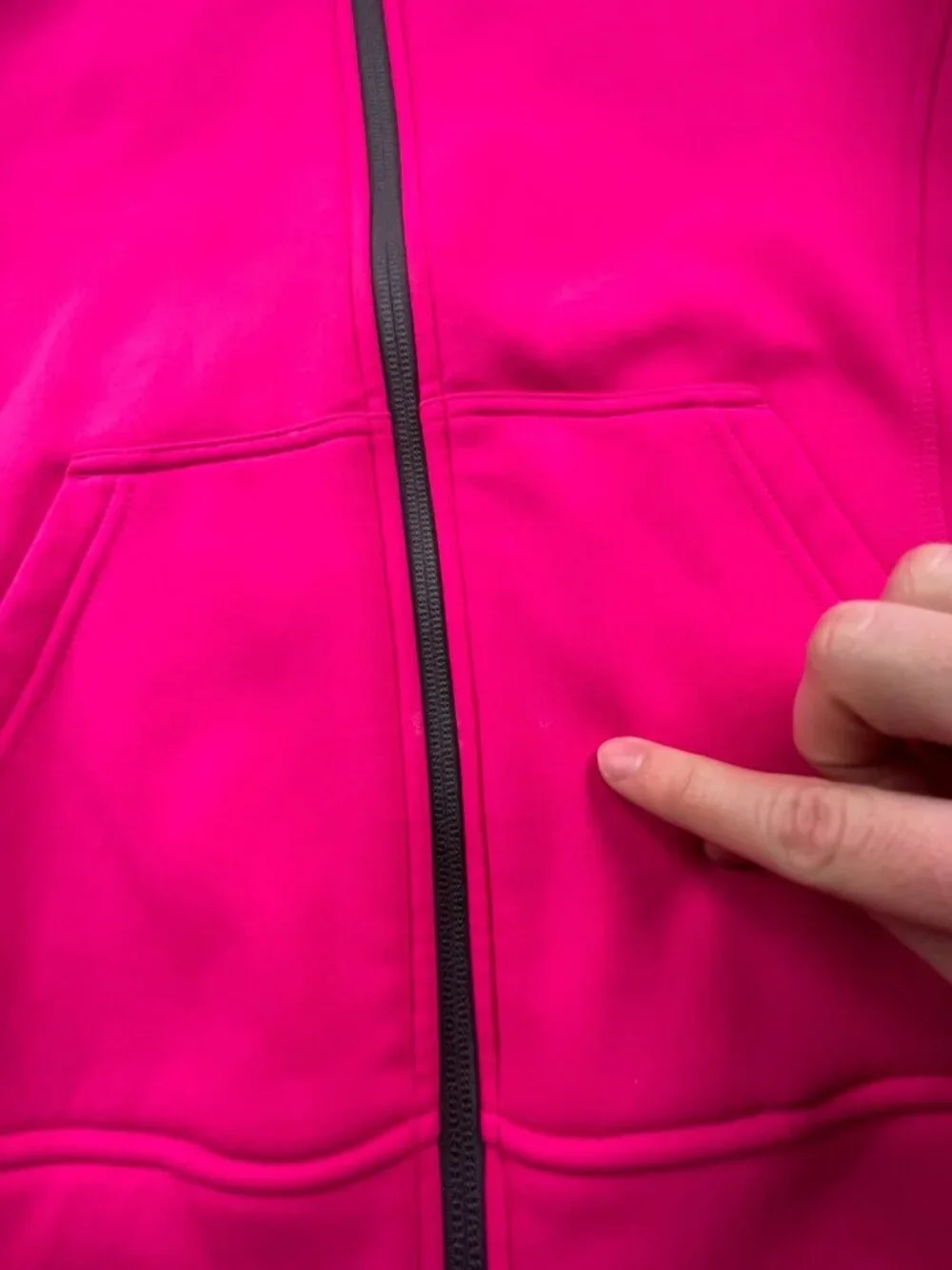 Adidas Girls Jacket 14 Large Gray Pink Hoodie Full Zip w Logo Fleece Inside